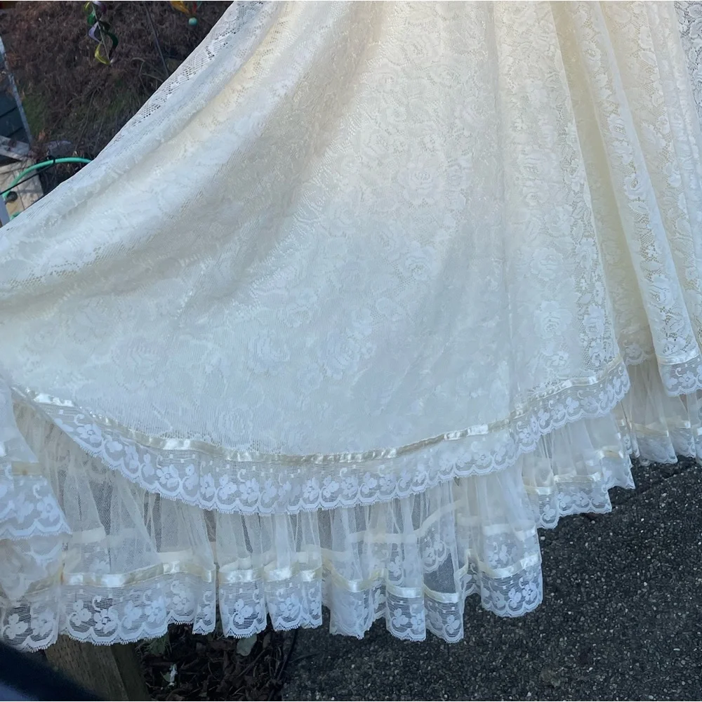 VTG 70s Gunne Sax Romantic Renaissance Bridal Collection Lace Wedding Dress sz11 - Picture 4 of 15